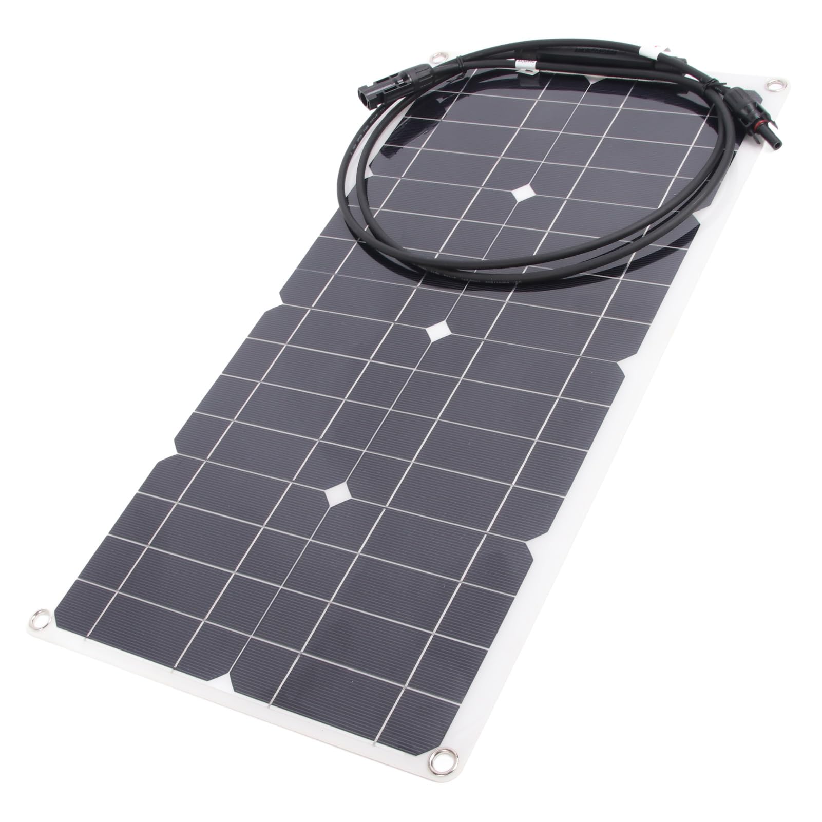 Pannello Solare Monocristallino Flessibile Caricabatterie Ad Alta Efficienza da 25 W per e Yacht Batterie da 12 V Portatili 21,26x11,02 Pollici