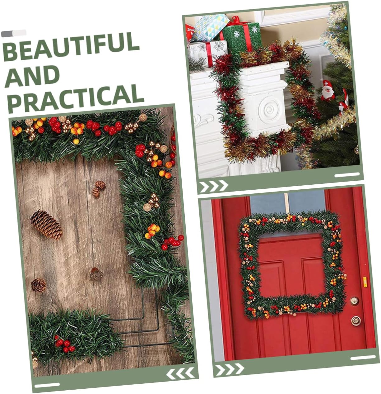 Levemolo 3pcs Square Metal Wreath Frame Flower Shaped Wire Wreath Racks for Home Decor Garden and Holiday Celebrations
