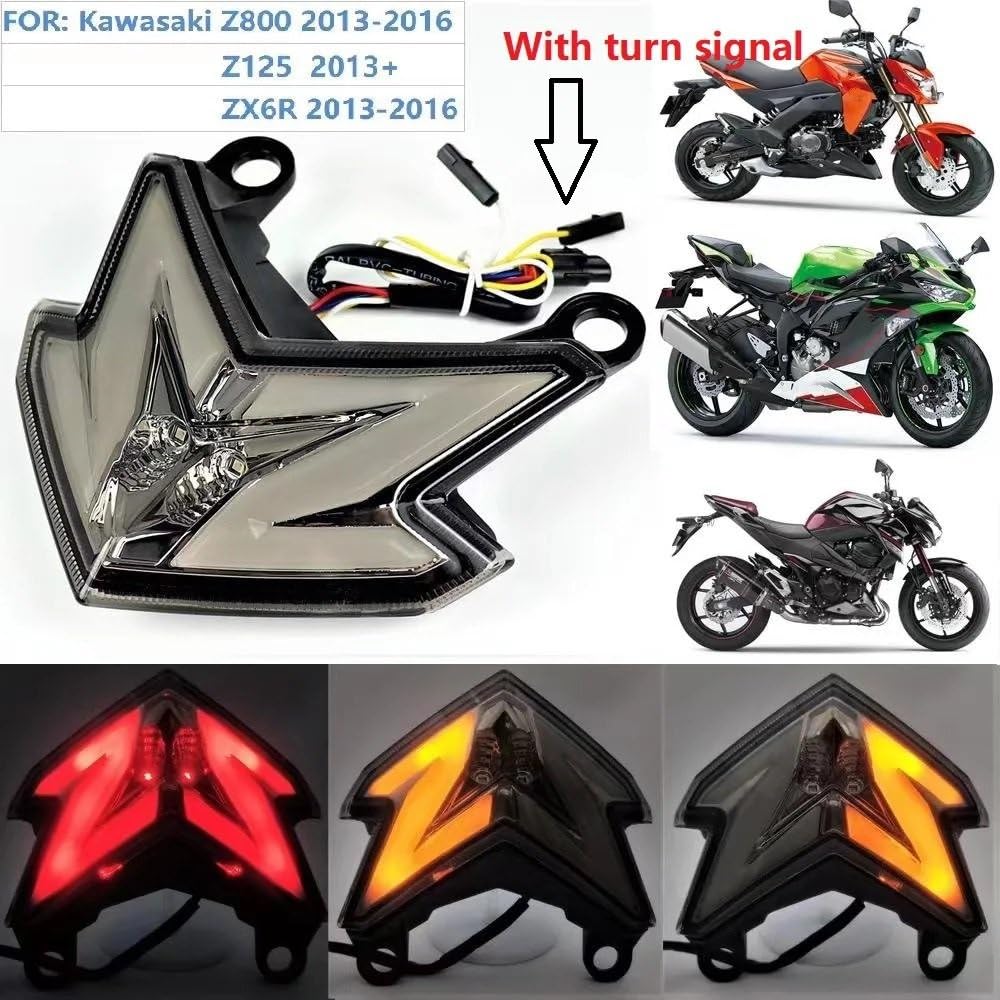 tylne światło hamowania Pasuje do Kawasaki Z125/Pro 2013-2022 Z800 ZX6R Ninja 2013-2016 tylne światło motocykla światło stopu światło hamowania Motocyklowe światła