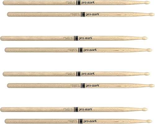 Miniatura 2 de Baquetas ProMark Classic Attack 5A de roble Shira Kashi, punta ovalada de madera, compre 3 pares y obtenga 1 gratis