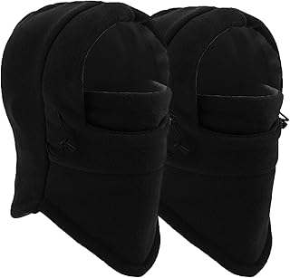 Balaclava Ski Mask 2 Pcs - Windproof Warmer Fleece Adjustable Winter Mask for Men Women