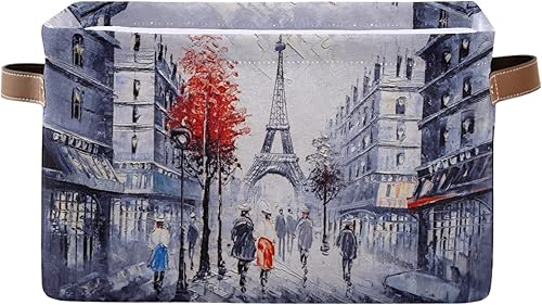 Miniatura 2 de Contenedor de almacenamiento de lona con patrón de flores de mariposa y animales, cesta de almacenamiento grande, caja de almacenamiento plegable