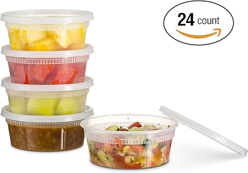 Miniatura 6 de Basix - 96 recipientes de almacenamiento de alimentos con tapas para bocadillos, 16oz.