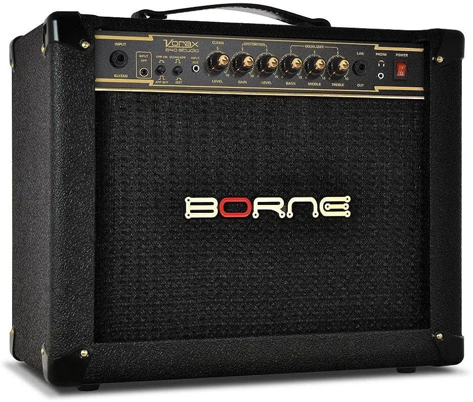 Amplificador Para Guitarra Borne Vorax 840 Studio Preto Conexão App Efeitos 40W