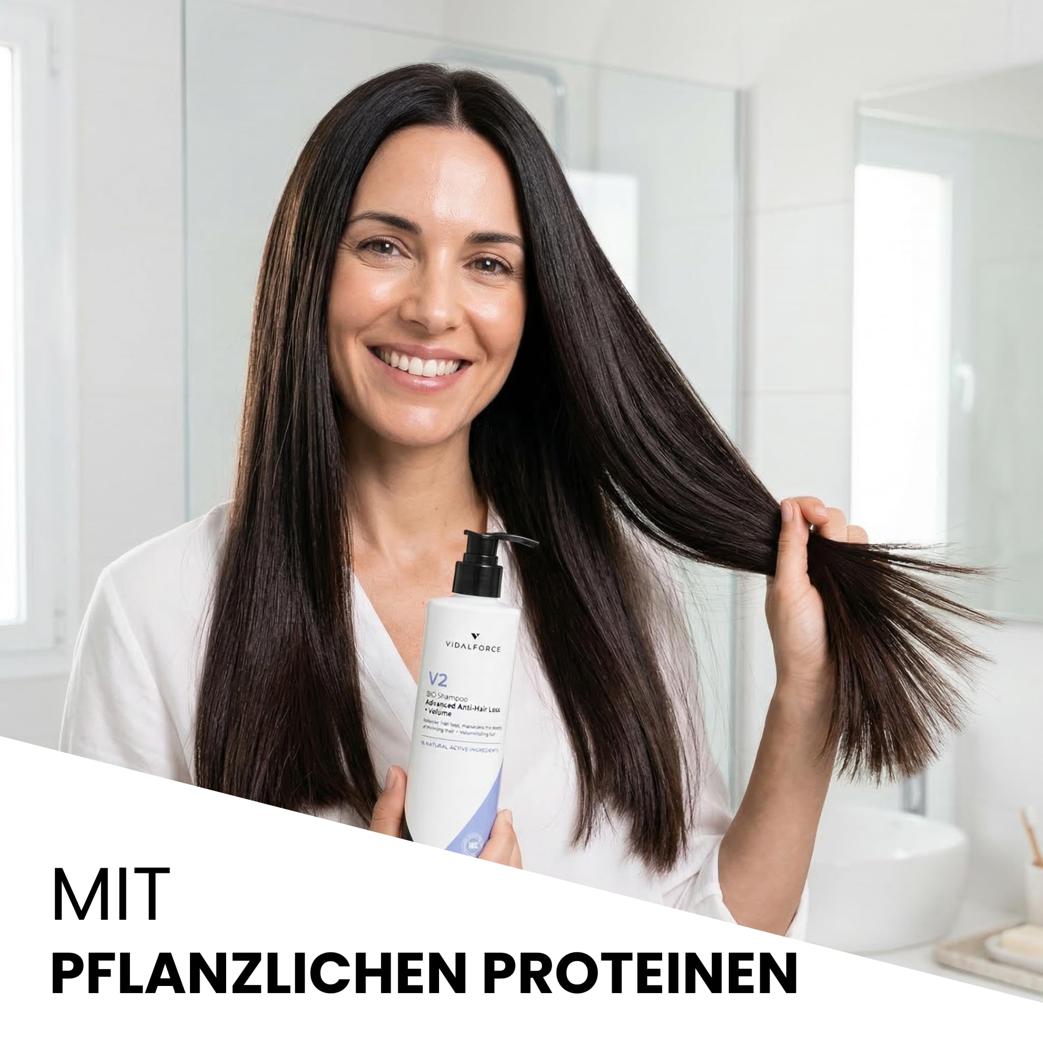 VidalForce V2 Shampoo gegen Haarausfall, erweiterter Haarausfall, sofortiges Volumen, sulfat- und silikonfrei, 250 ml