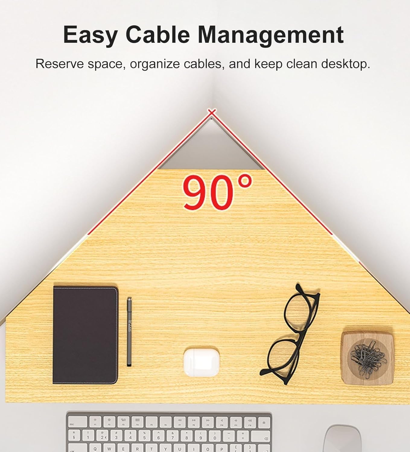 Ripiani portaoggetti da scrivania con supporto for monitor angolare portabicchieri, rialzo for computer salvaspazio, set organizer di grandi dimensioni a 2 livelli for l'home office