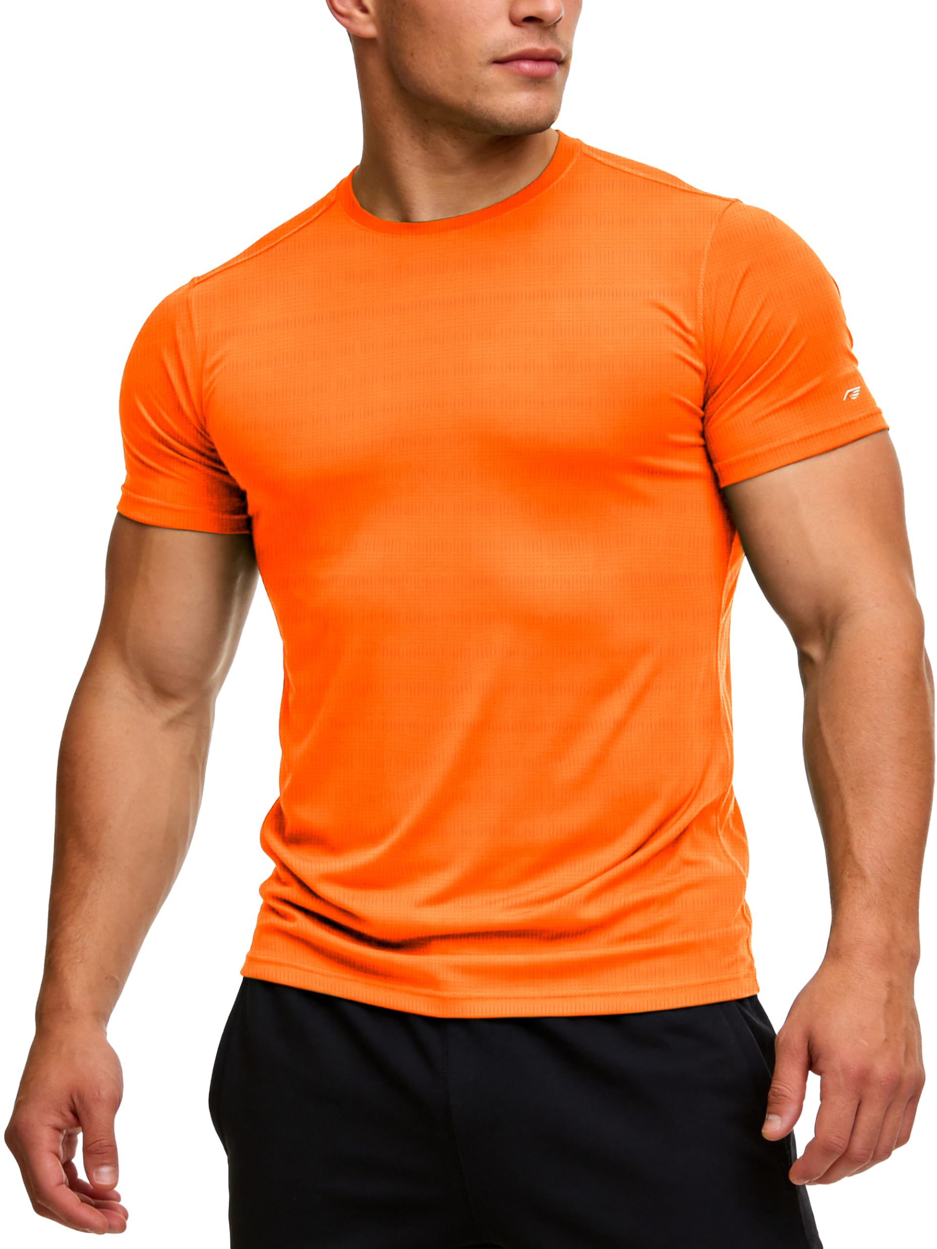 Camiseta de correr para hombre, de secado rápido, manga corta, absorbe la humedad, ropa activa, reflectante