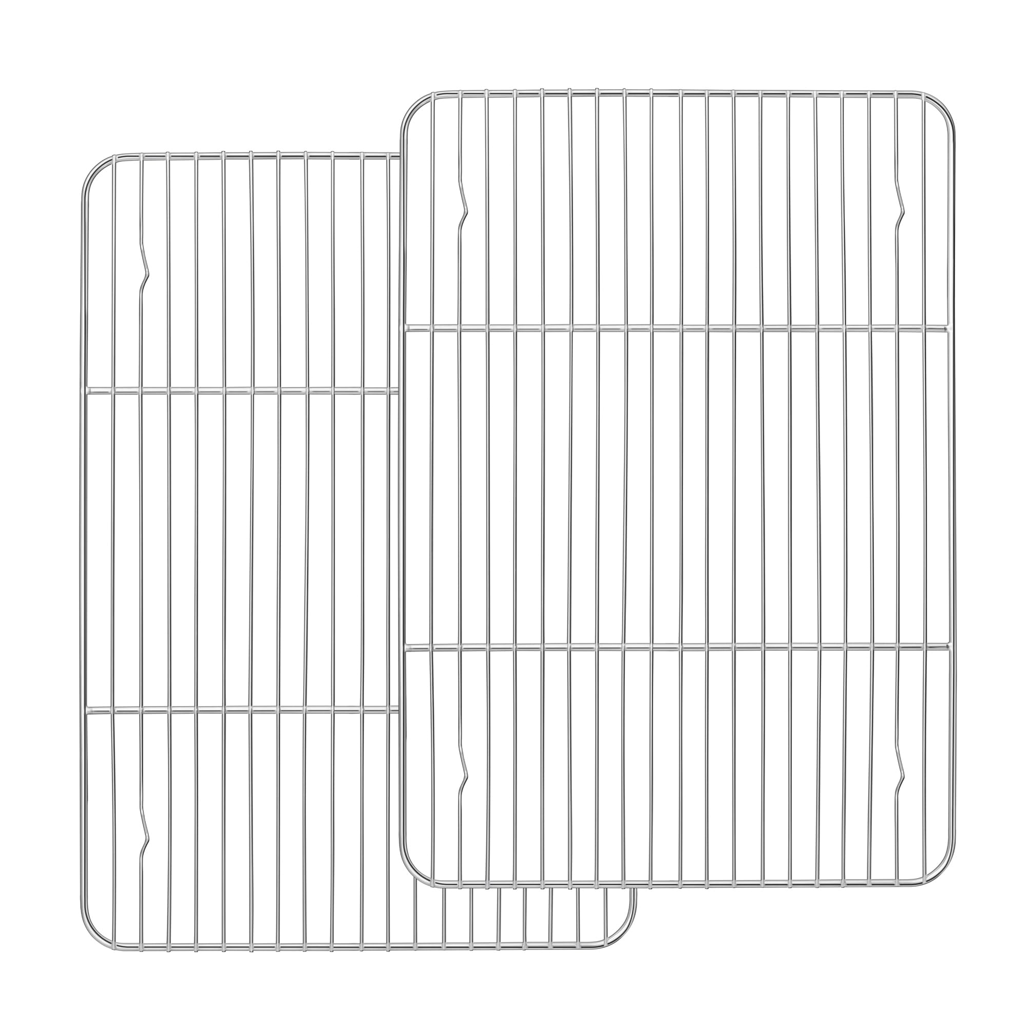Homikit2 Pack Cooling Racks, 15.2”*11.2” Stainless Steel Large Baking Rack Set for Roasting Grilling Bacon Cake Cookies, Fit Jelly Roll Sheet Pan, Oven & Dishwasher Safe