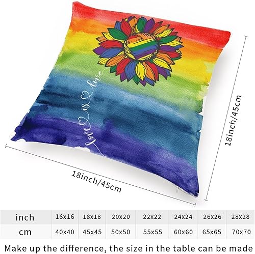 Miniatura 2 de Fundas de cojín de lino con diseño de arcoíris para decoración del hogar, diseño de girasol, arcoíris, amor, LGBT, para decoración del hogar,
