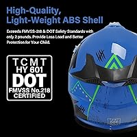 Vista 2 de TCMT DOT - Casco de motocross para niños y jóvenes, casco de motocross de cara completa, ATV de cuatro ruedas, casco BMX para niños y niñas,