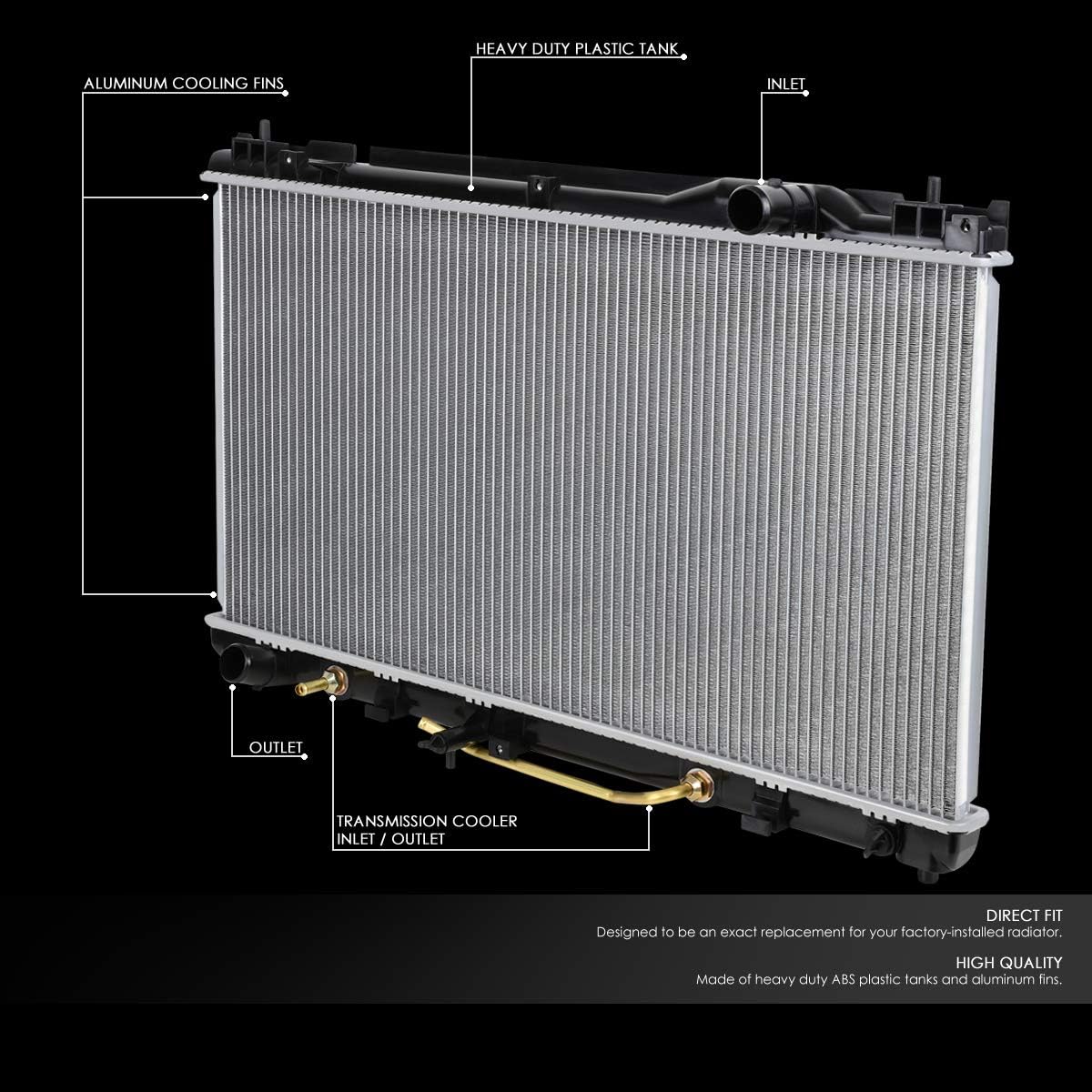 2435 Radiator Compatible with 2002-2006 Lexus ES300 ES330 2002-2008 Camary Solara V6 AT Factory Style Replacement Aluminum Core Cooling Radiator CU2434 CU2435 164000A230 164000A240 164000A420