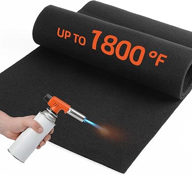 Carbon Felt Fireproof Welding Blanket, 12 x 36" Welding Blanket Heat Resistant Up to 1800F,Flame Retardant Fabric Carbon Felt for Welders, Soldering Welding Brazing 1 pack