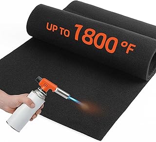 Carbon Felt Fireproof Welding Blanket, 12 x 36" Welding Blanket Heat Resistant Up to 1800°F,Flame Retardant Fabric Carbon Felt for Welders, Soldering Welding Brazing (1 pack)