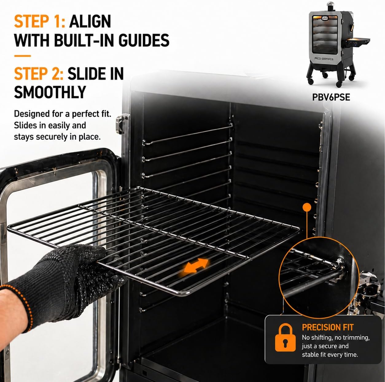 Uniflasy Smoker Rack for Pit Boss 6 Series Pro Elite Pellet Smoker Black Porcelain-Enamel Steel Smoking Rack, Fits PBV6PSE Replacement Parts 22.2" * 12.9"
