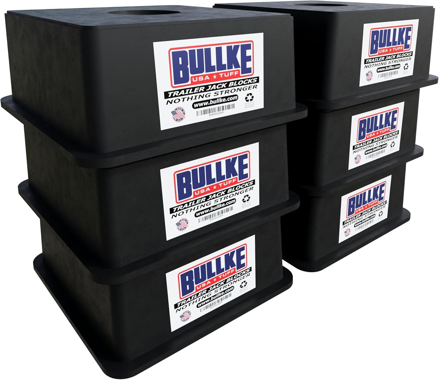 USA-Made Trailer Jack Blocks |Up to 18,000 lbs.| Heavy Duty RV Leveling & Stabilizing Pads for Camper, Travel Trailer,5th Wheel Support | Reliable & Durable Stabilizer, Jack, Foot Stand |RV Blocks (6)