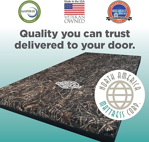 Vista 6 de North American Mattress Trapper Bed 4" Luxury Hunter - Almohadilla de dormir para acampar con espuma viscoelástica de gel y funda de camuflaje