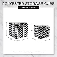 Vista 9 de DII Cubo de almacenamiento plegable de poliéster, a rayas, negro, grande