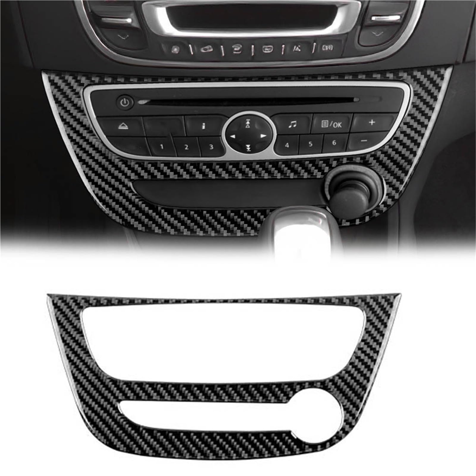 Interior Decoration for Renault Fluence/Megane 2009-2014 Carbon Fiber Sticker LHD RHD Central Switch Interior Panel Accessories
