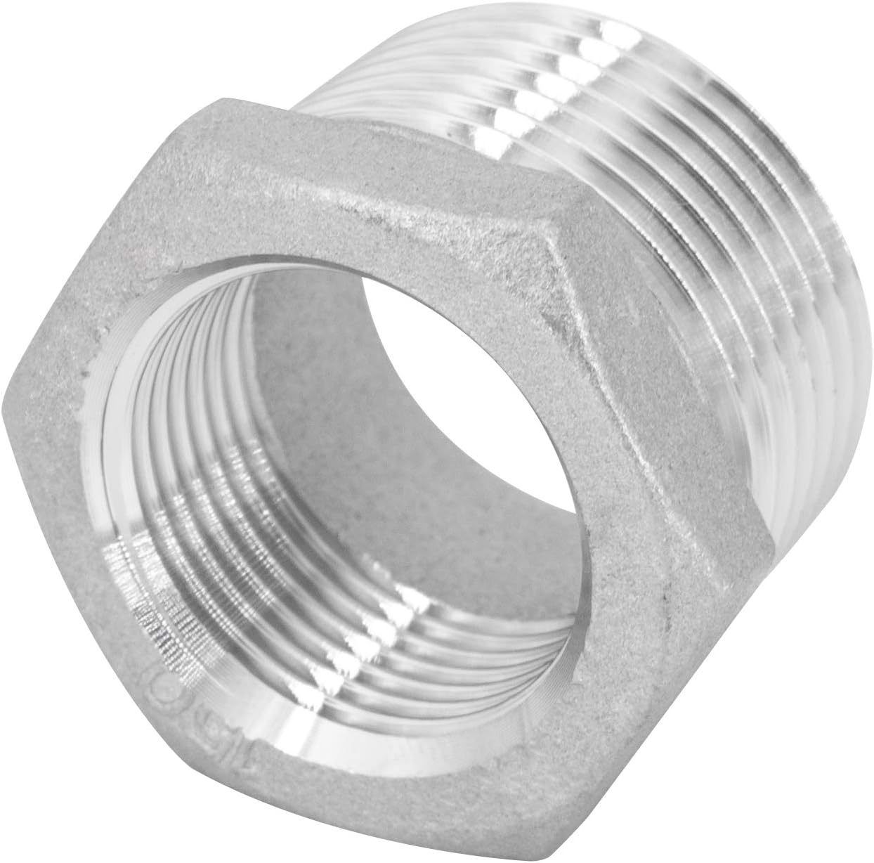 2" x 1" KI Stainless Steel Reducer Reducer V4A Thread Fitting AG x IG