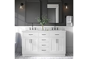 ARIEL 61” Double Bathroom Vanity with Quartz Top