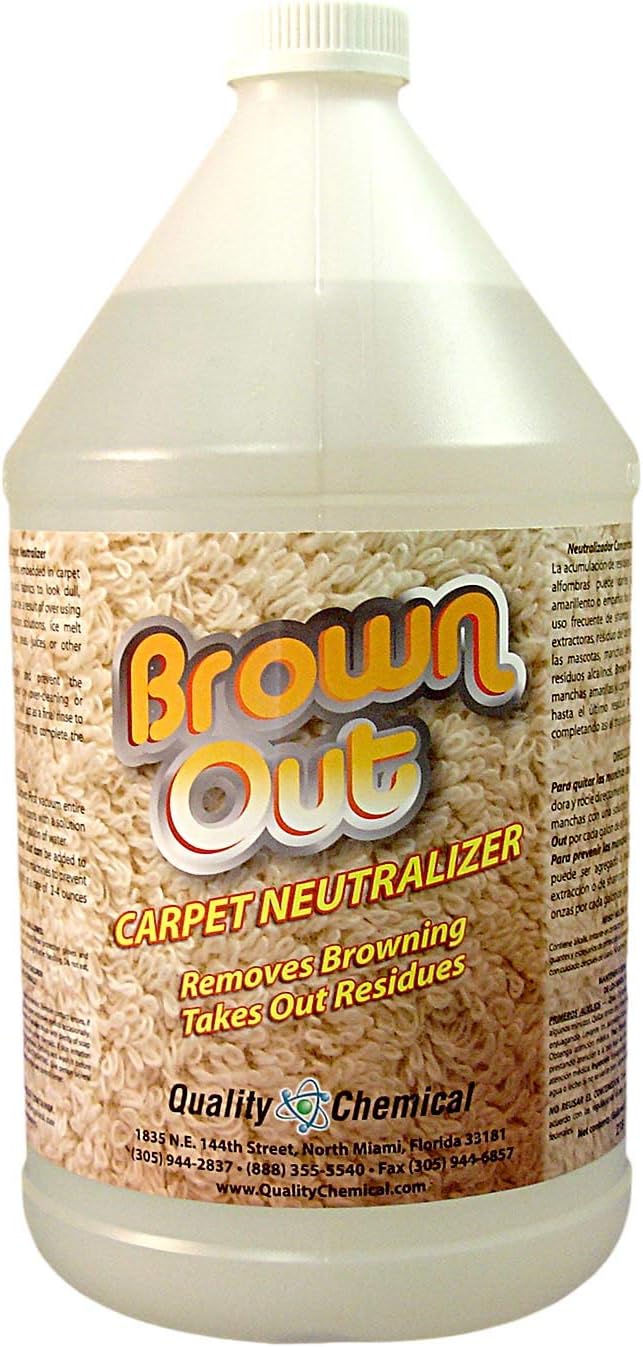 Quality ChemicalBrown Out Carpet Stain Remover/Carpet Cleaner Solution for Machine/Carpet Cleaning Solution/Carpet Clean/Rug Cleaner Solution/Carpet Shampoo Cleaner/Rug Shampoo - 128 oz (Pack of 1)