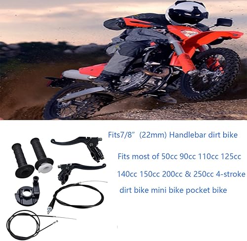 Miniatura 2 de Mango del acelerador+palanca de freno de embrague izquierdo derecho Cable de freno compatible con XR80 XR100 CRF70 CRF80 Pit Dirt Motor Bike Baja