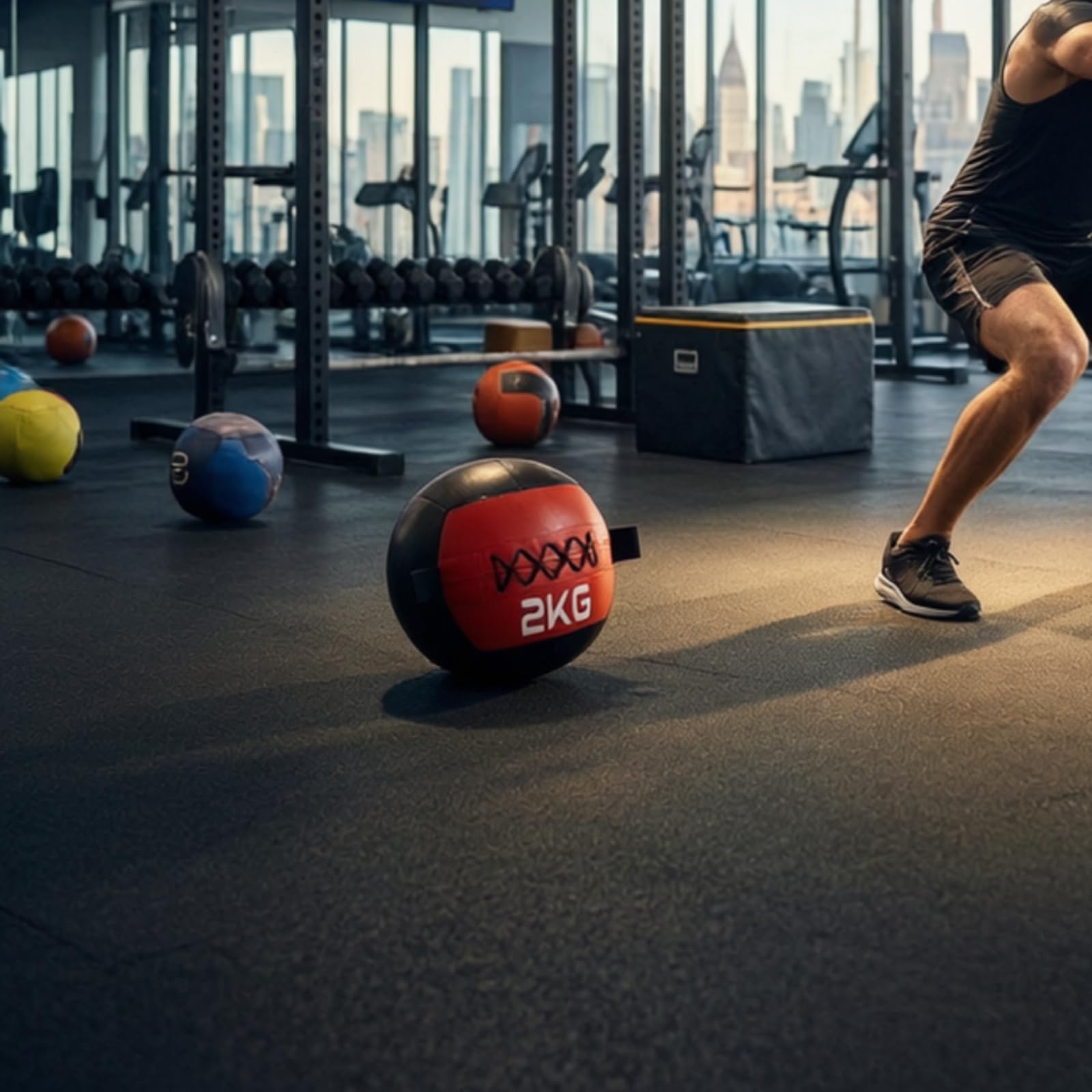 Fitness Weighted Ball Palla Medica Palla Zavorrata Palla Allenamento Palla Esercizi in PVC Similpelle con Maniglie Laterali Cuciture Rinforzate Presa