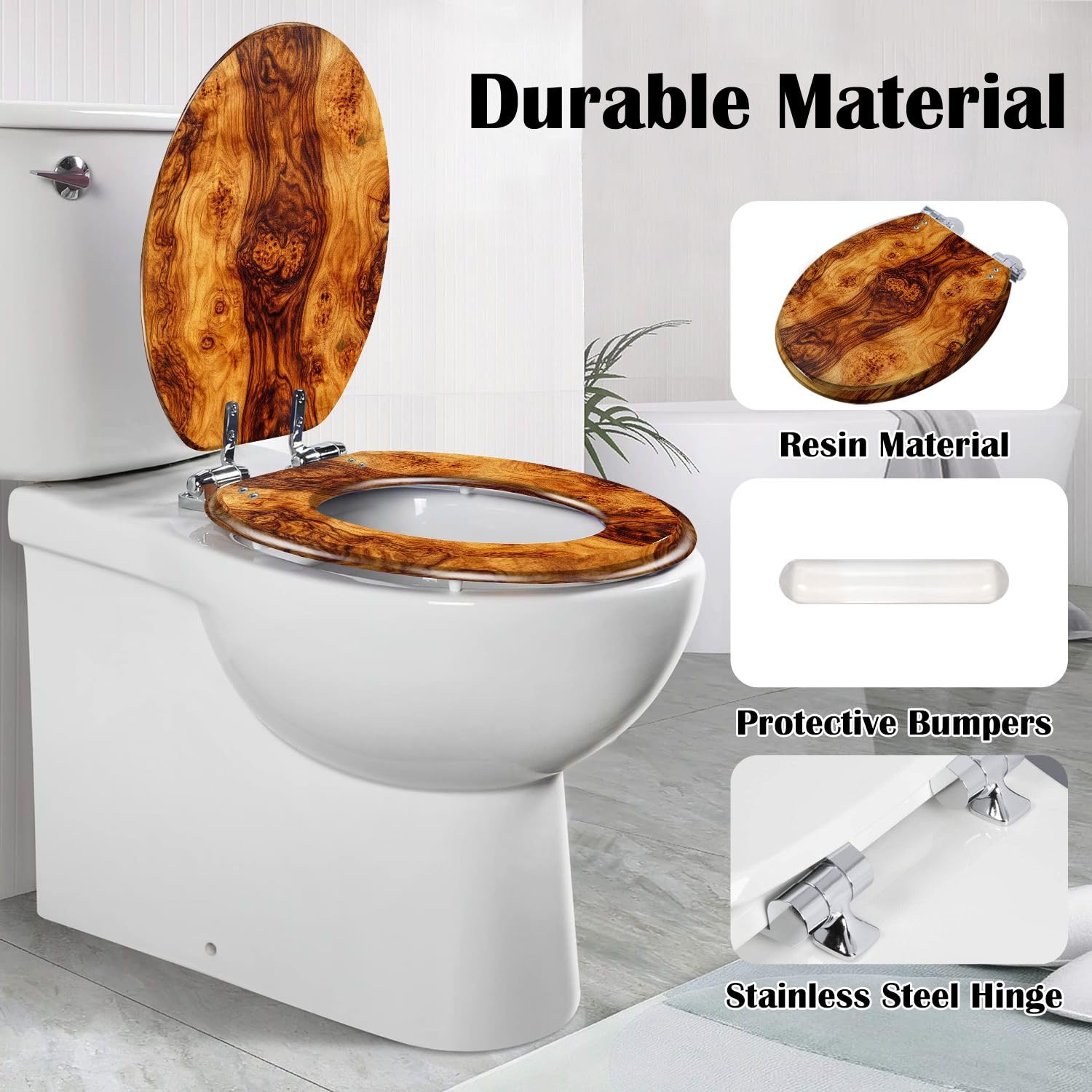 Sedile WC allungato con chiusura ammortizzata per bagno