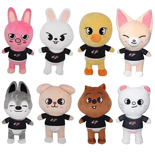RHEETADA 8 PCS Skzoo Plushies Stray Kids Plush Toys Set 8 Inches Cute Stuffed Animals Toy Stray Kids for Fans Boys and Girls - Skzoo-A