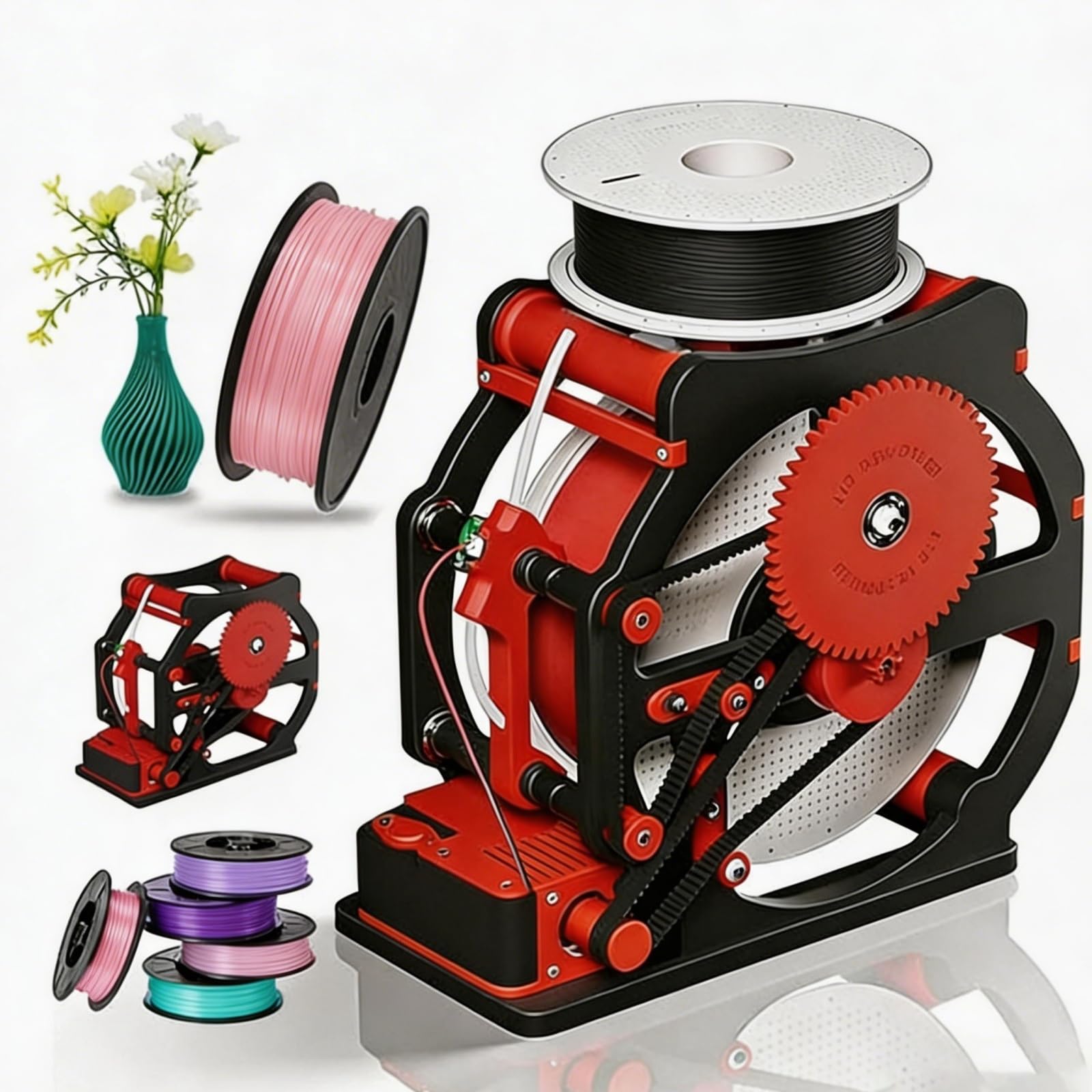Bobina de filamento 3D, máquina rebobinadora eléctrica con parada automática, carrete universal de 1 kg, recarga sin enredos, para PLA PETG, ABS, TPU