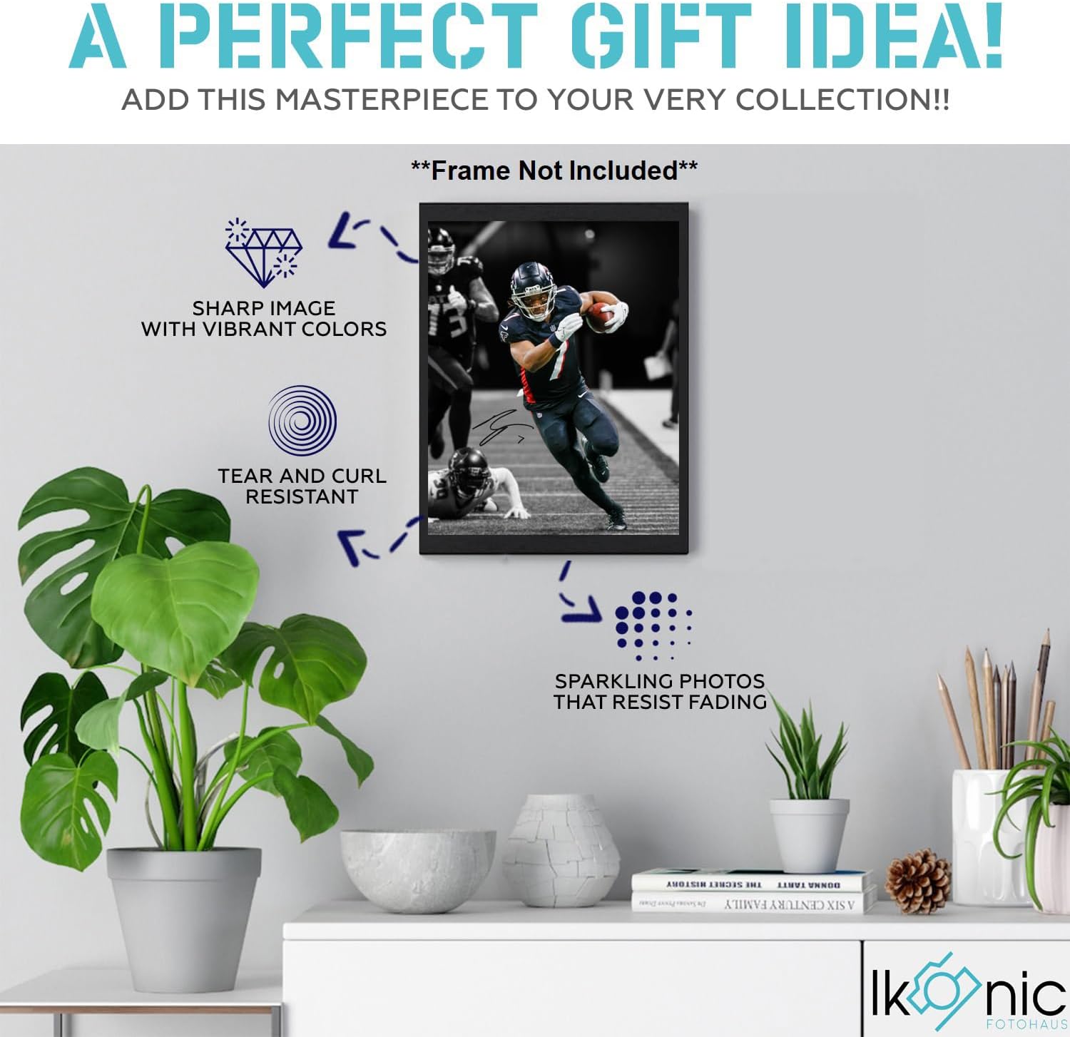 Ikonic Fotohaus Bijan Robinson Signed Photo Autograph Print Wall Art Home Decor - Image 3