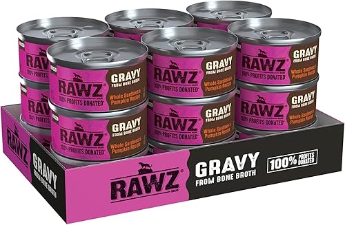 Miniatura 1 de Rawz Natural Premium - Alimento enlatado picado para gatos en salsa de caldo de huesos, hecho con ingredientes reales de carne, sin BPA y encías,