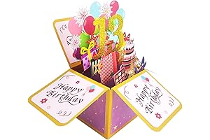Happy 13th Birthday Pop Up Card for Girl Boy