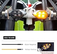 Vista 5 de 4 luces indicadoras de motocicleta intermitentes 5 LED 12V moto LED intermitente ámbar lámpara mini luz motocicleta luces traseras delanteras