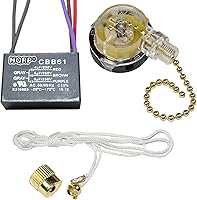 Vista 18 de HQRP Kit de condensador de ventilador de techo CBB61 1uf+2uf 3 cables con certificación UL y interruptor de ventilador de 3 velocidades