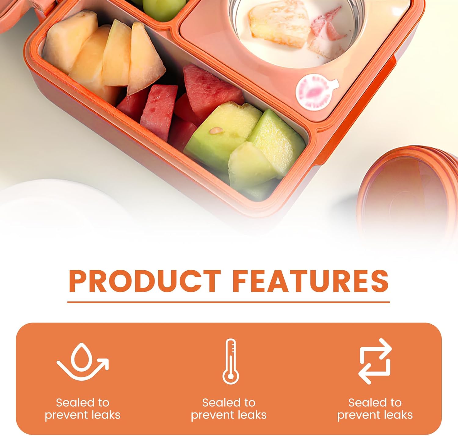 4 Pack Lid Seal Gasket for Omiebox,Lunch Box Accessories for Omiebox,Made from Food-Safe Silicone Rubber,Ensures Leak-Proof Freshness(Orange)