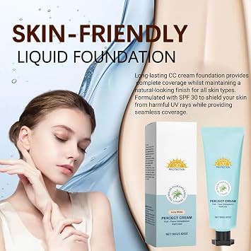 Beauty Body Coverage Per/fector with SPF30,Long-Lasting Cc Cream Body Coverage Per/fector,Full Coverage Foundation & Concealer Cream,Waterproof & Transfer-Resistant Skin Tint,Tinted Moisturiser