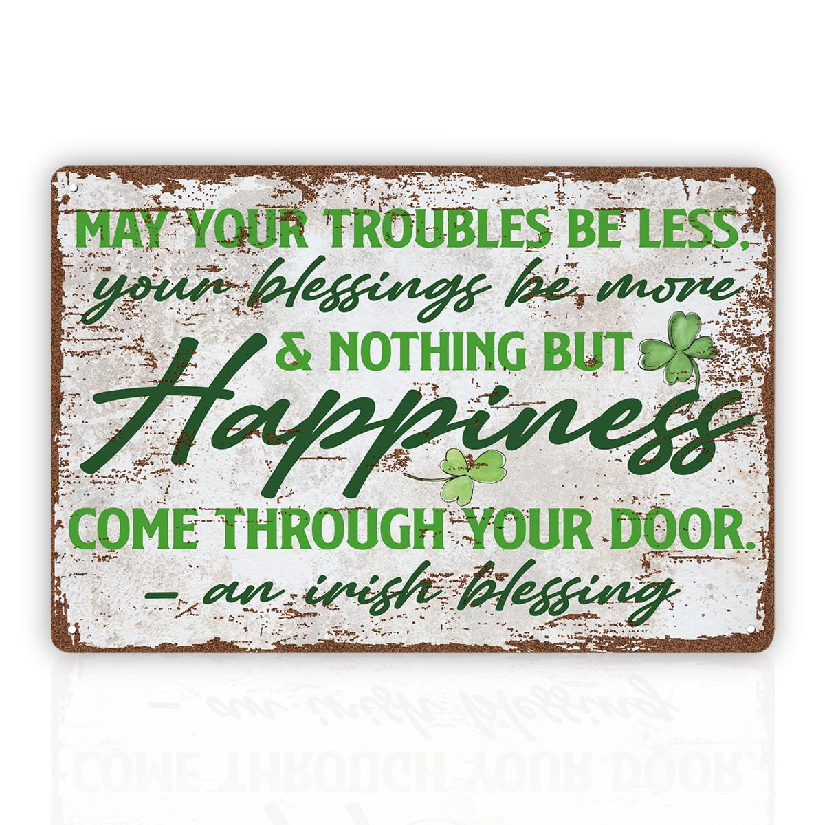 Vintage Metal Tin Sign Irish Blessing, St. Patricks Day Wall Art, Shamrock Decor For Home, Bar, Pub, Farmhouse Rustic Irish Blessing Plaque Custom Private Property Signs Outdoor