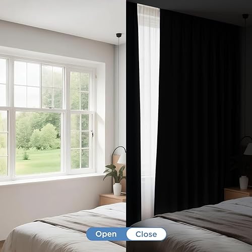 Miniatura 9 de CUCRAF Cortinas opacas de 84 pulgadas de largo, juego de 2 paneles para dormitorio, bolsillo para cortinero, cortinas de oscurecimiento de
