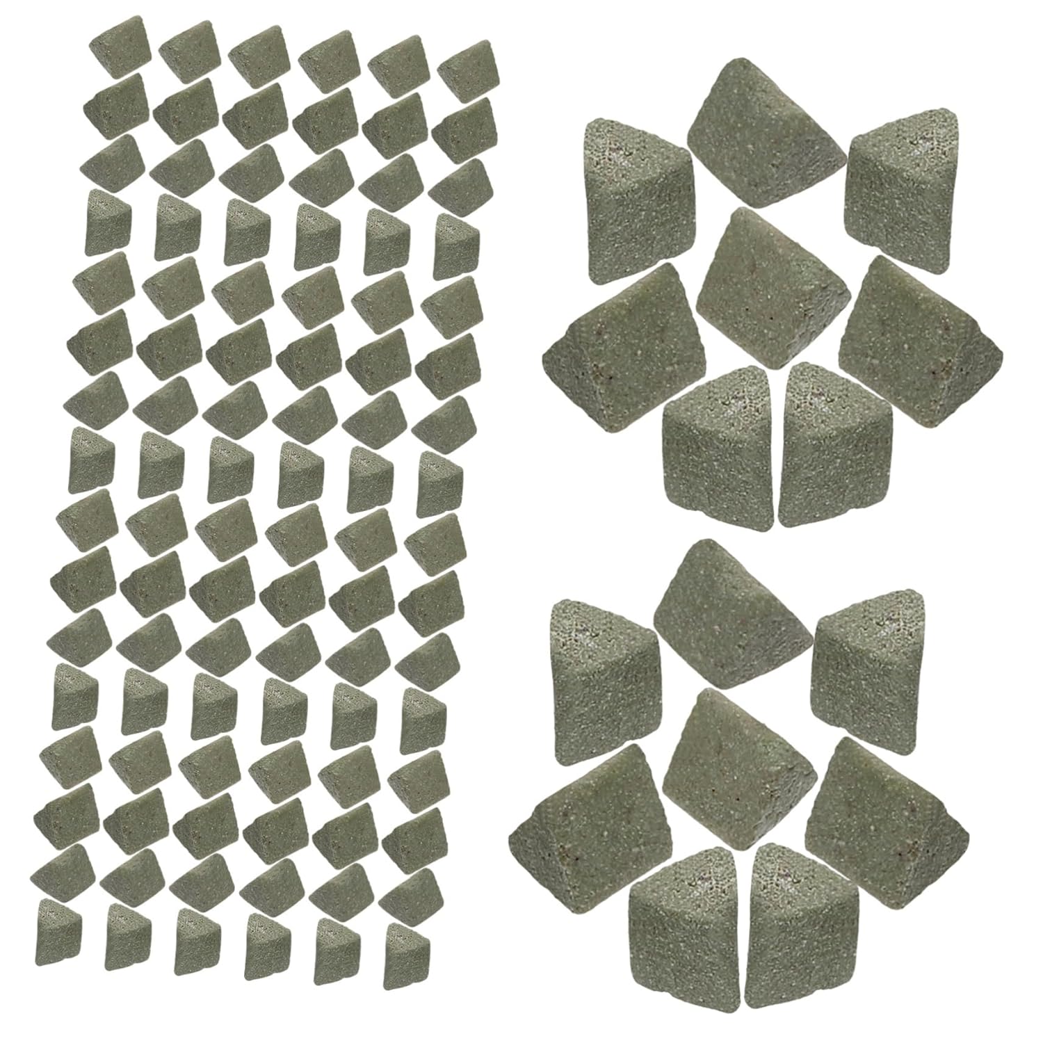 3pcs Triangle Buffing Abrasive for Vibration Tumblers Pack for Polishing Stones Jewelry and Mixed Crystals High Density Fine Detailing Media for Efficient Grinding