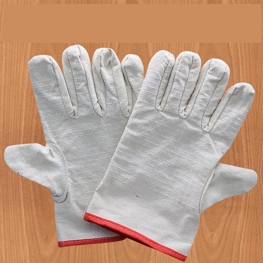 Canvas Gloves White Armor Cloth Long Double Layer Welding Gloves Wear-resistant Thick Cotton