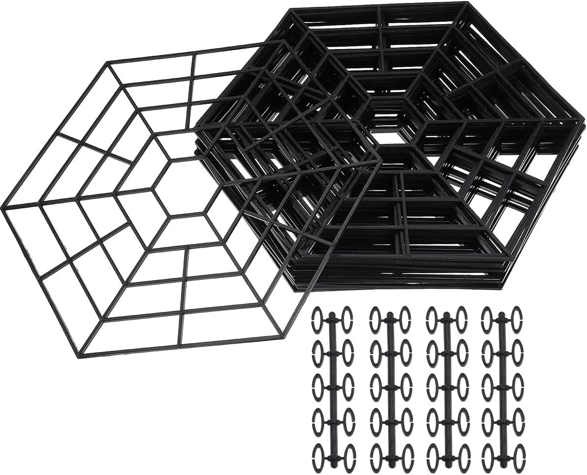 20Pcs/Set Fish Pond Guard Protector Grids Pond Fish Net w/ 40Pcs/Set Buckles for Fishing : Patio, Lawn & Garden