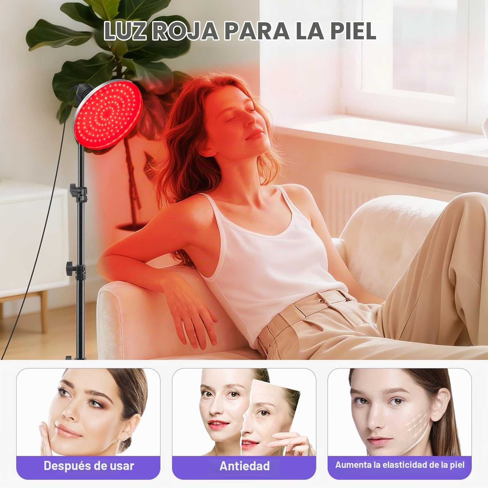 Lámpara infrarroja 660nm, 120 LED, temporizador