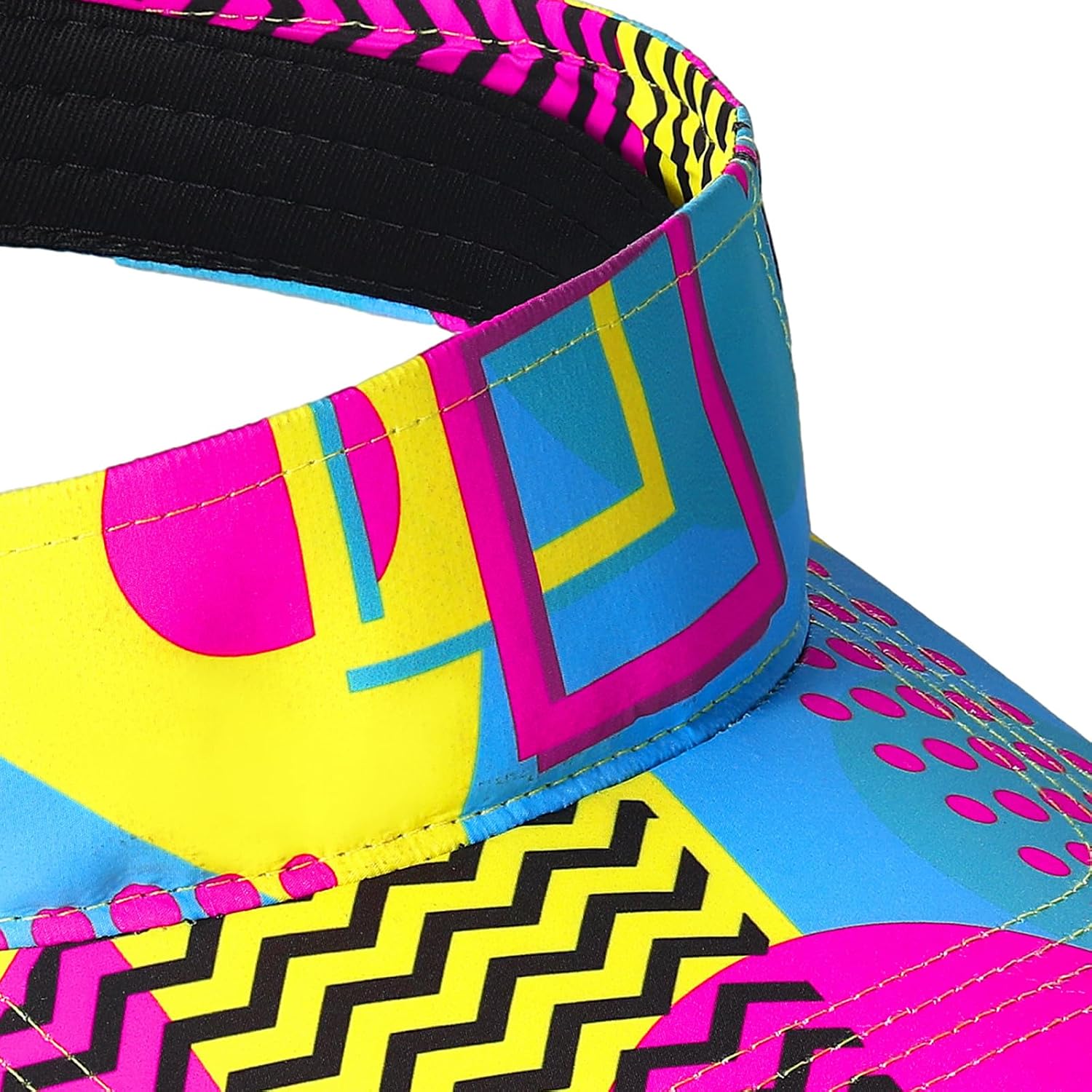 Cindeer 80s Neon Sports Visor Sun Hat for Women Men Visor Retro Adjustable Nylon Cap for 80s 90s Party Golf Sports Xmas Gift