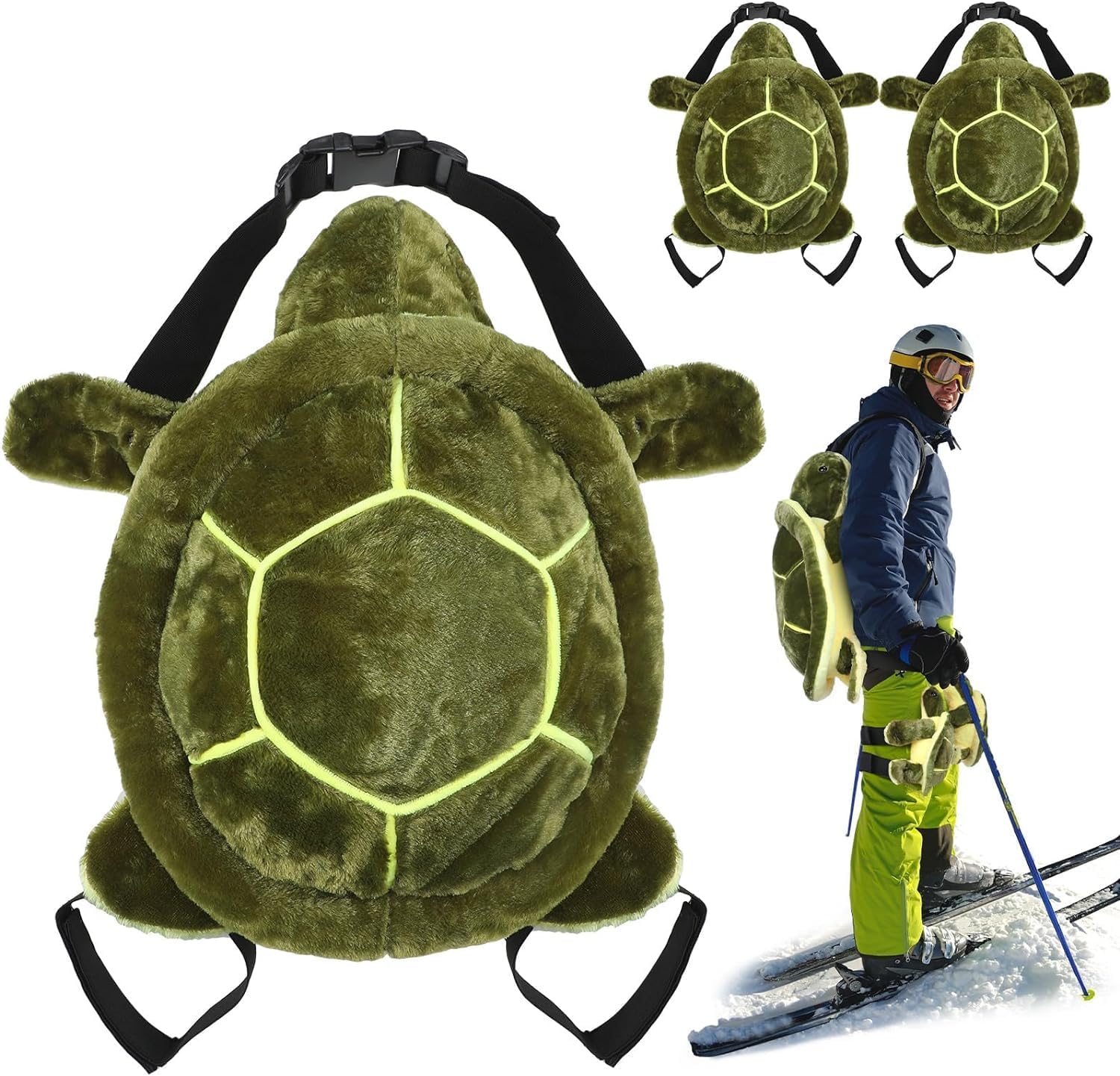 3 Pack Turtle Pads for Snowboarding Ski Protective Gear Set Cute Turtle 3D Hip Protectors for Skating Turtle Cushion Padded Knee Pads for Kids and Adults