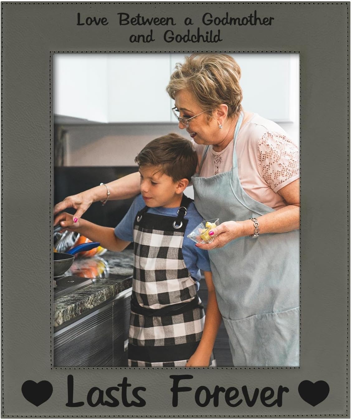 ThisWear Godmother Frame Love Between Godmother and Godchild Lasts Forever 4x6 Leatherette Photo Frame Black