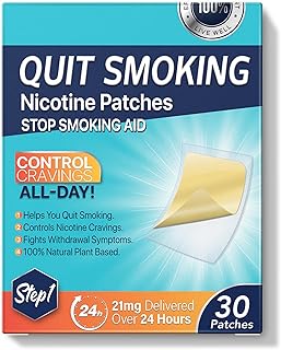 Nicotine Patches Step1, 21mg Delivered Over 24 Hours, 30Pcs Quit Smoking Patches to Help Quit Smoking, Stop Smoking Aid for Adults