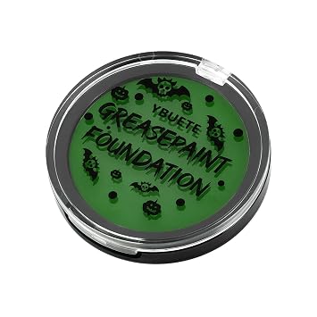 YBUETE Green Oil Based Face Paint Foundation, Professional Green Greasepaint for St. Patrick's Day, Halloween Face Body Paint for Witch Shrek Hulk Goblin SFX Costume Makeup