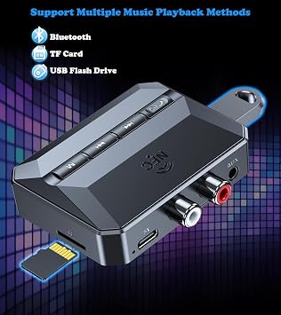 KAIY Bluetooth Receiver for Home Stereo, AUX RCA Bluetooth Adapter