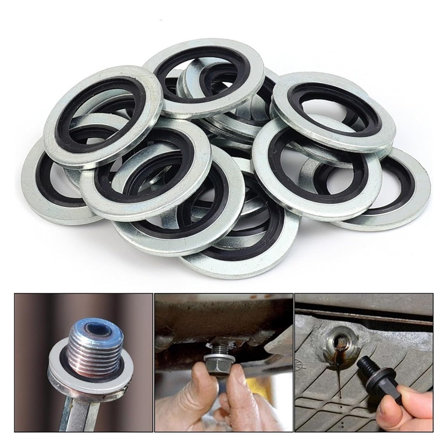 Car Oil Pan Drain Sealing Gasket Pad Engine Fit for Mazda Fit for Volvo Cleaning Machine 1005593(10pcs)